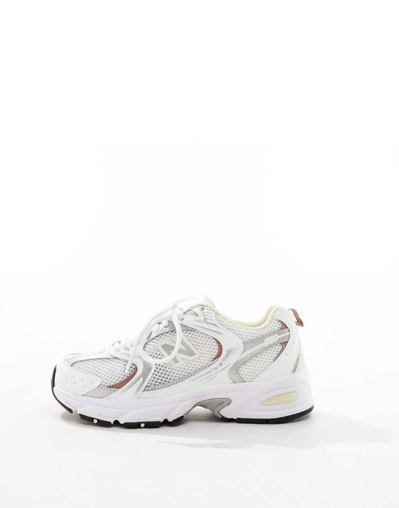 New Balance New Balance 530 trainers in white and silver with brown