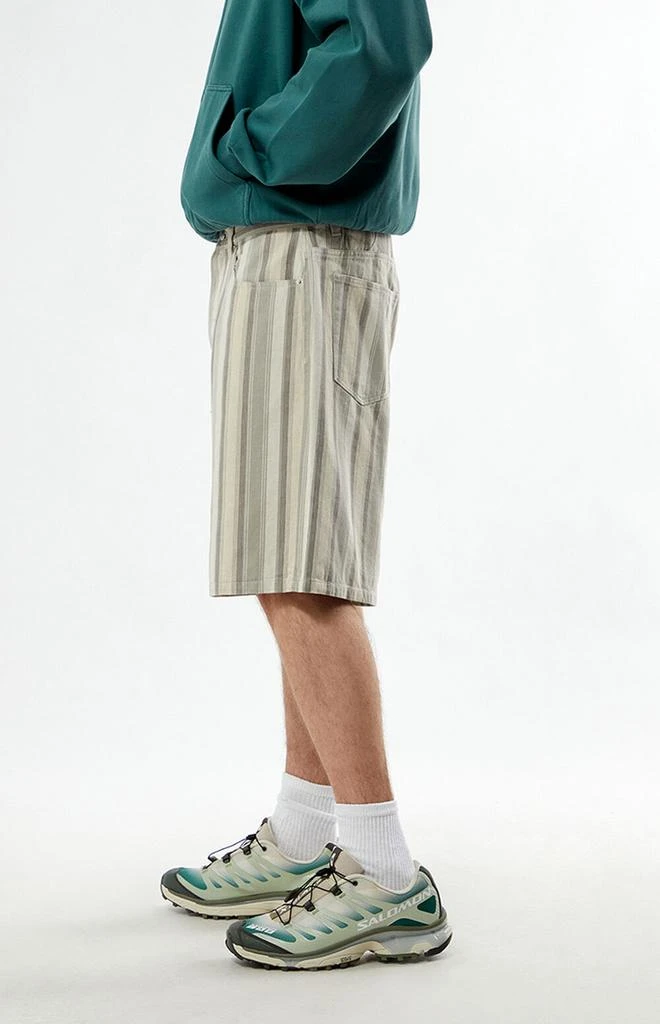 Obey Baja Striped Denim Baggy Shorts 3