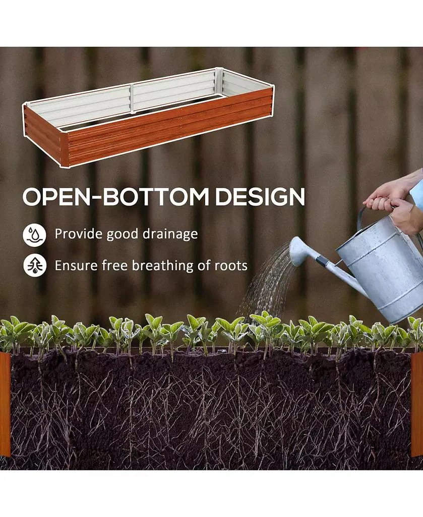 Outsunny Galvanized Raised Garden Bed Metal Planter Box Easy Quick Setup 4