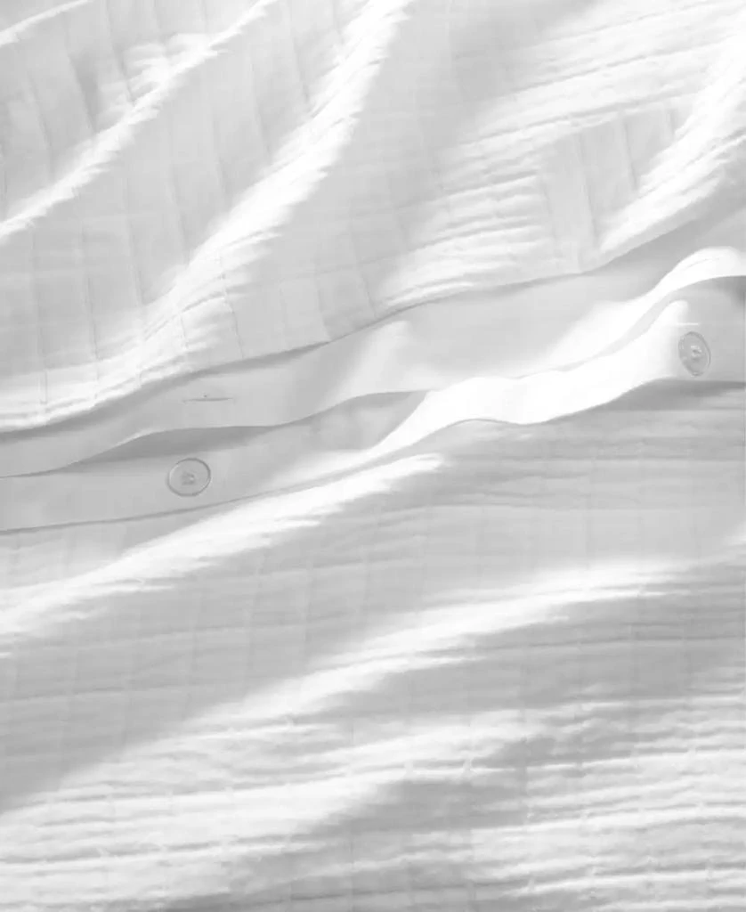 Oake Organic Cotton Check Matelassé 3-Pc. Duvet Cover Set, Full/Queen, Exclusively at Macy’s 6