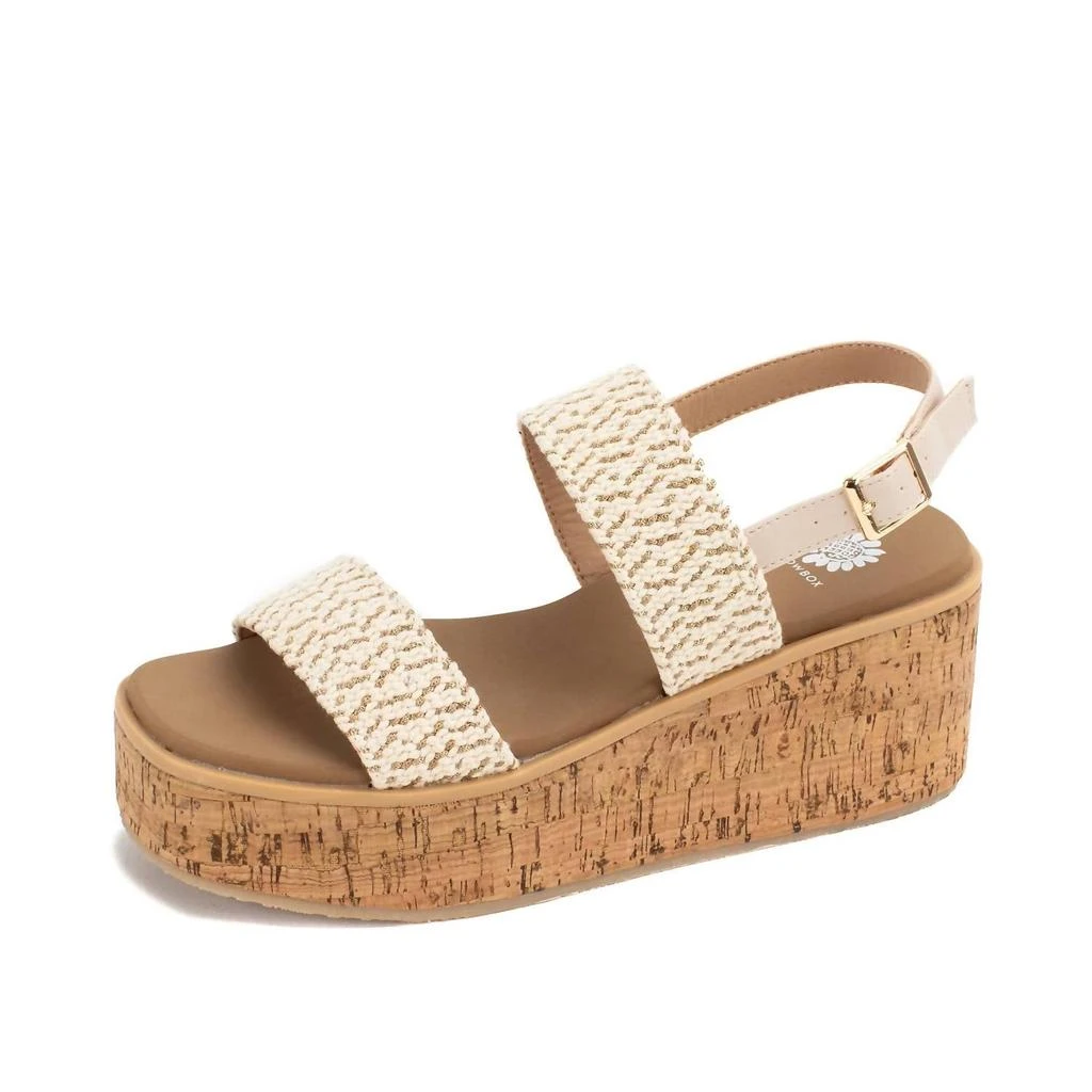 Yellow Box Women's Jeju Platform Wedges In Cream 1