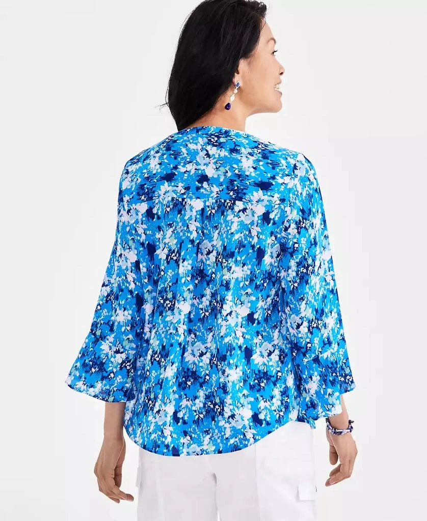 Style & Co Petite Printed 3/4-Sleeve Pintuck Top, Created for Macy's 2