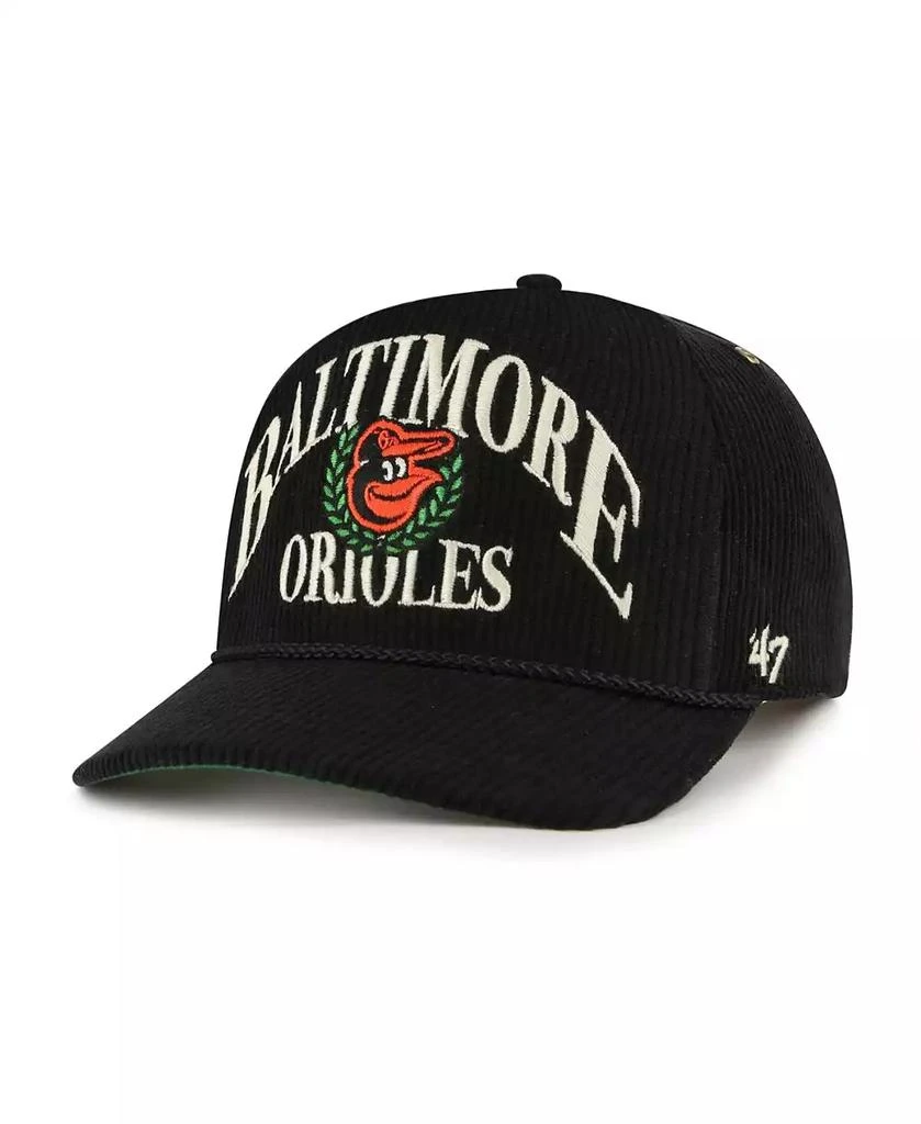 47 Brand Men's Black Baltimore Orioles Pitchout Rope Hitch Adjustable Hat 1