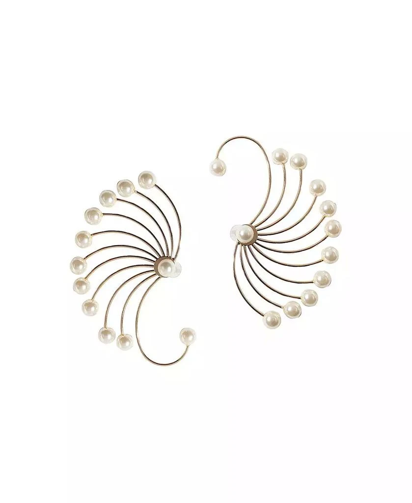 SOHI Gold-Plated Swirl Stud Earrings