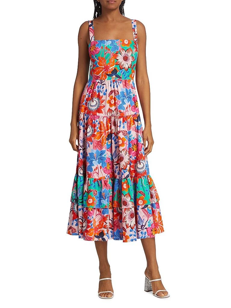 Borgo de Nor Daniela Floral Tiered Midi-Dress 3