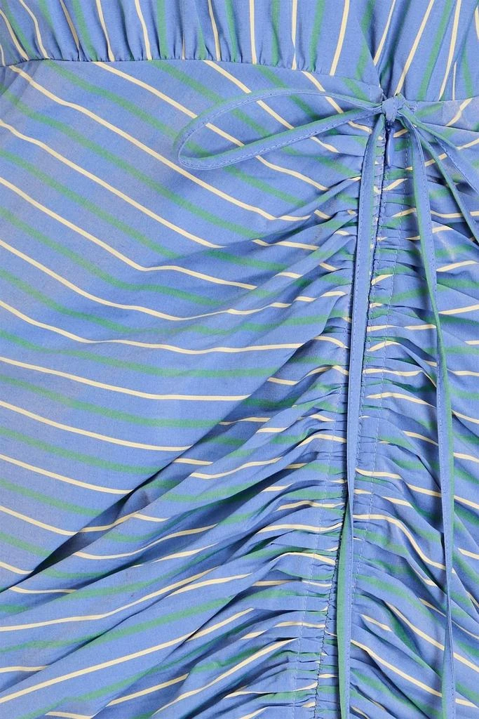 VERONICA BEARD Teagan ruched striped poplin midi dress 4
