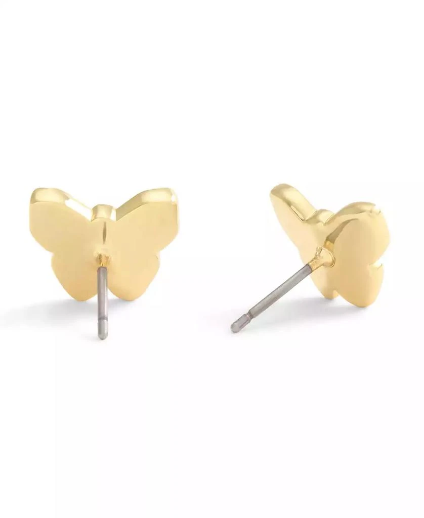 Coach White Enamel Signature Butterfly Stud Earrings 3