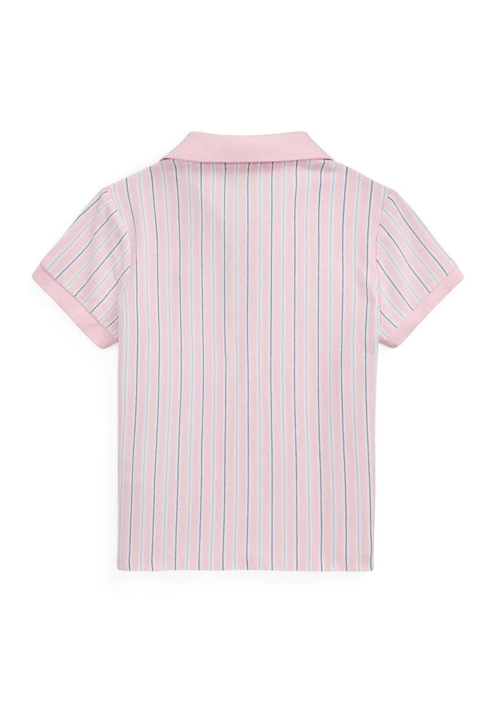 Ralph Lauren Girls 7-16 Striped Oxford Mesh Boxy Polo Shirt 2