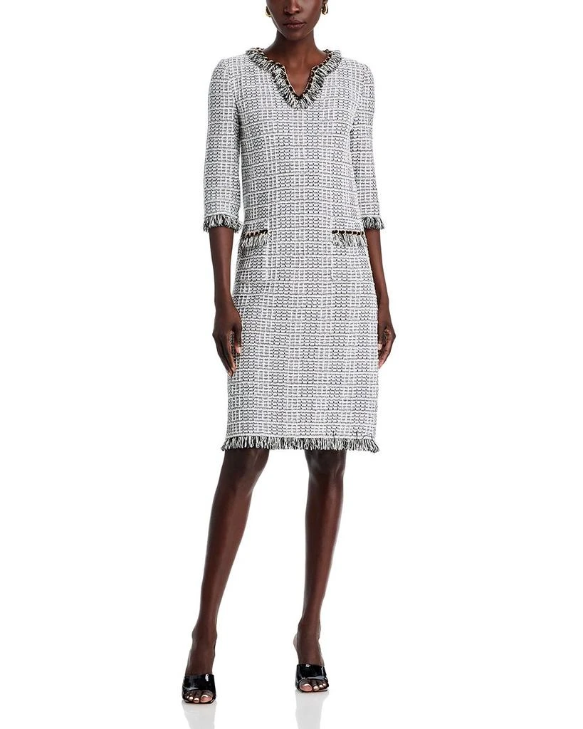 Misook Fringe Trim Shift Dress 1