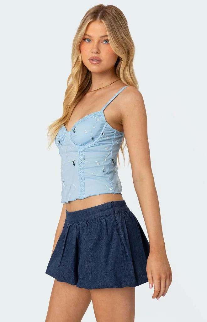 Edikted Victoria Embroidered Mesh Bra Top 3