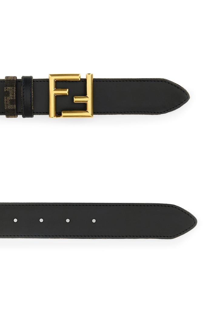 Fendi Black leather FF reversible belt
