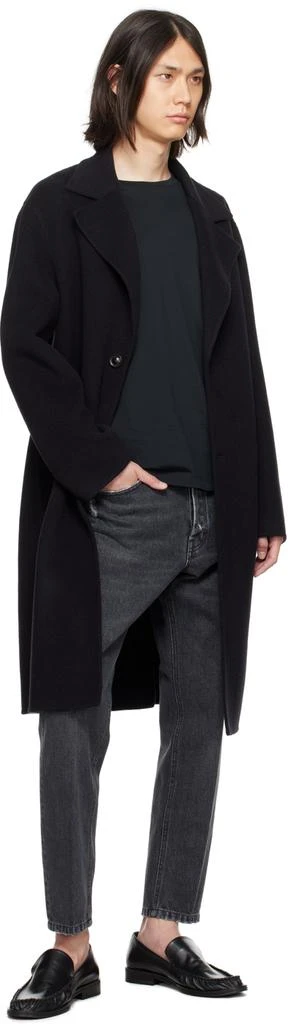 Lardini Black Single-Breasted Coat 4