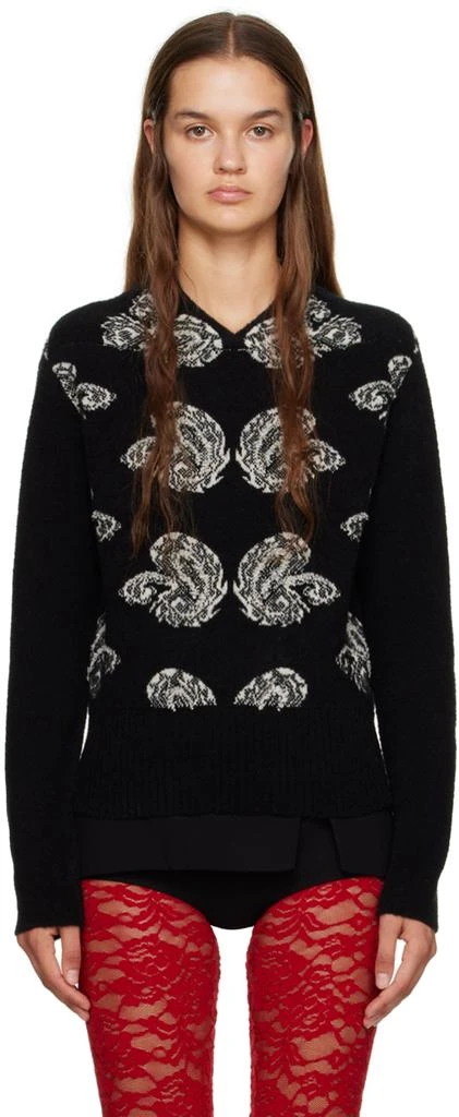 Puppets and Puppets Black & White Paisley Sweater 1