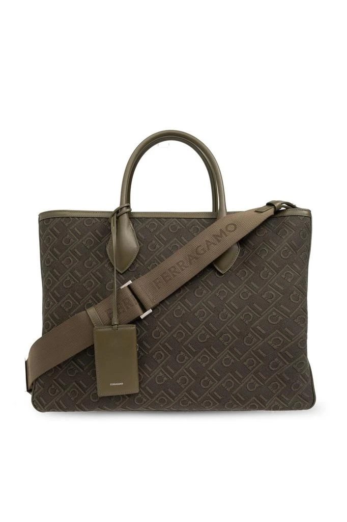 Salvatore Ferragamo Ferragamo Gancini Jacquard Large Tote Bag 1