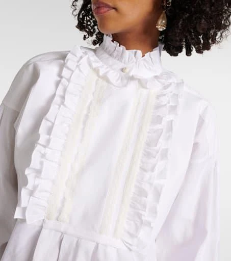 Valentino Ruffled cotton, linen, and silk minidress 4