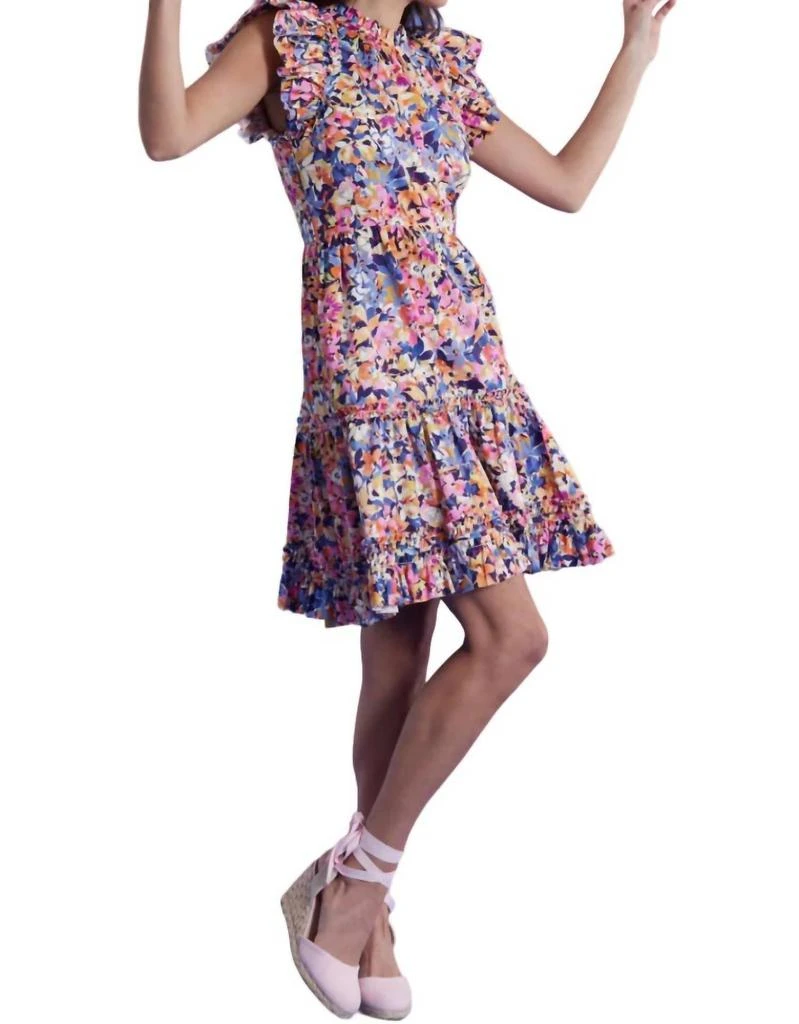 Tyler Boe Ursula Cotton Bouquet Dress In Multi 3