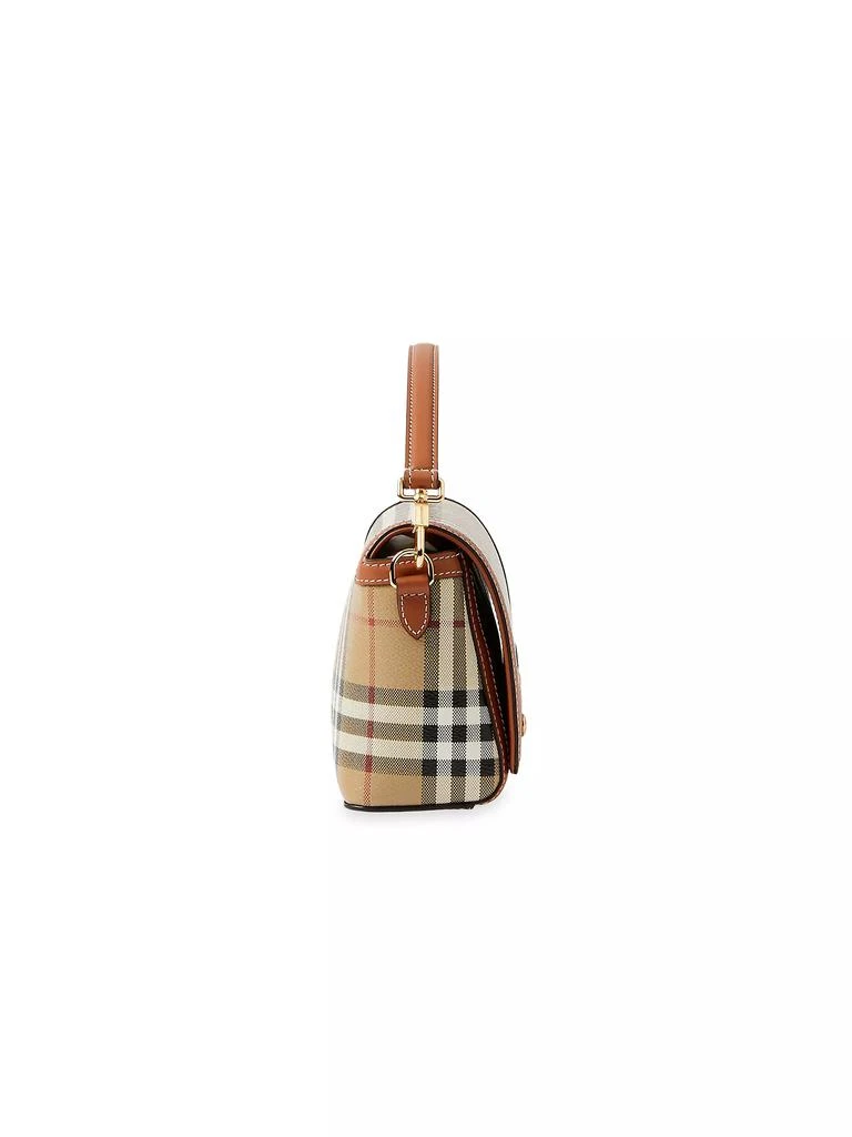 Burberry Check & Leather Top Handle Note Bag 3