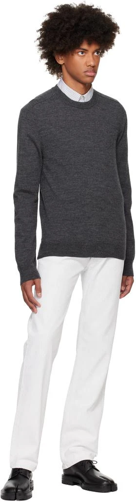 MAISON MARGIELA Gray Elbow Patch Sweater 4