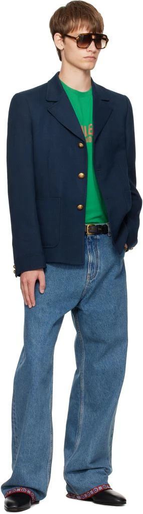 Valentino Blue Printed Border Jeans 5