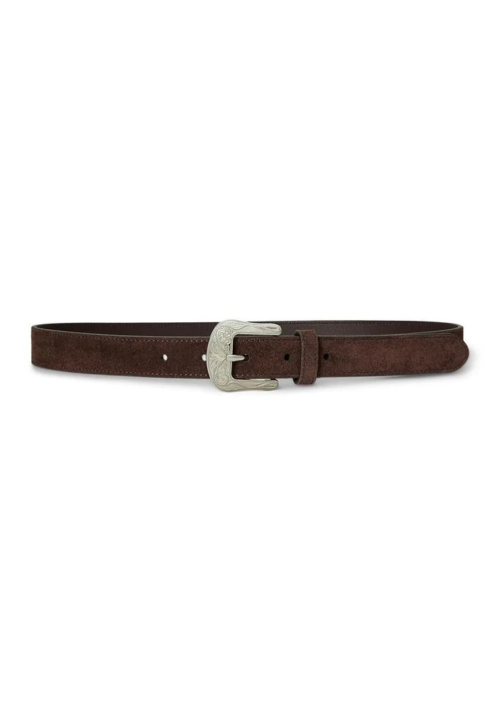 Ralph Lauren Tooled-Buckle Leather Belt