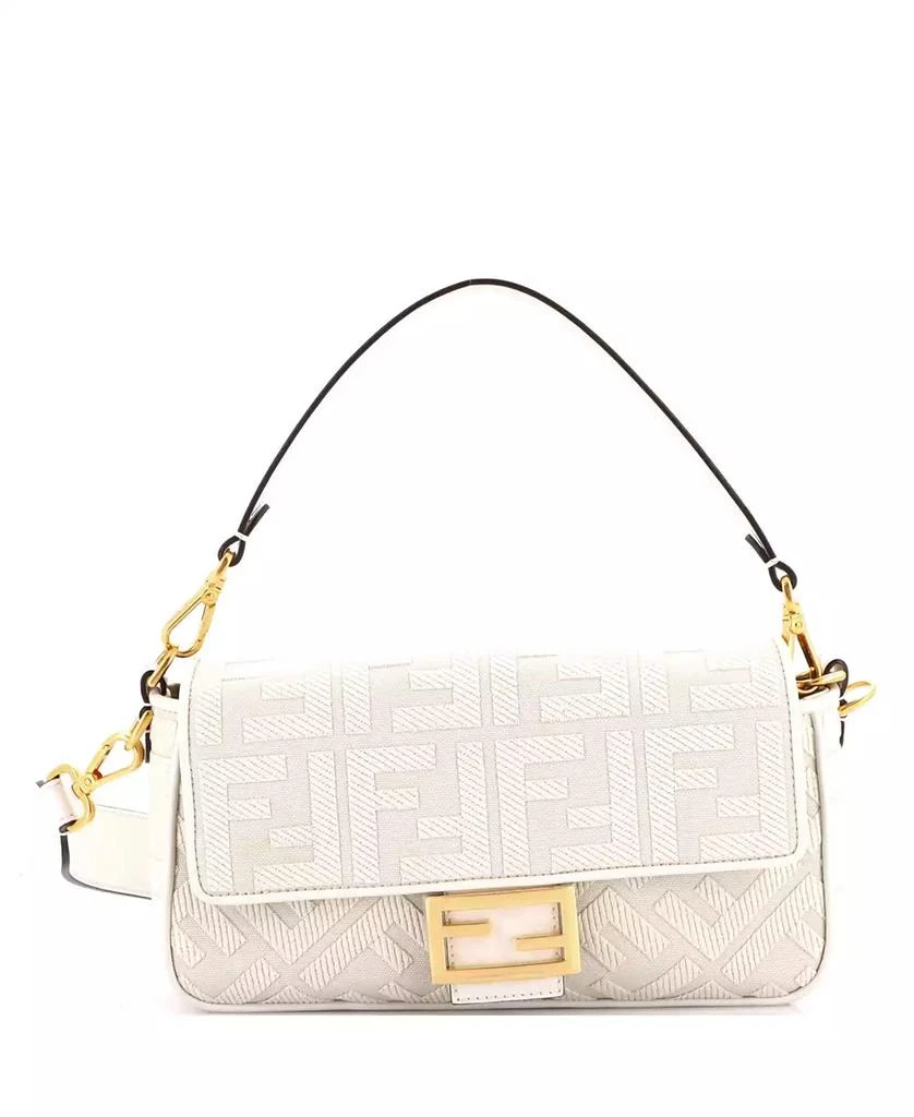 Pre-Owned Fendi Medium Baguette NM Bag Zucca Embroidered Canvas