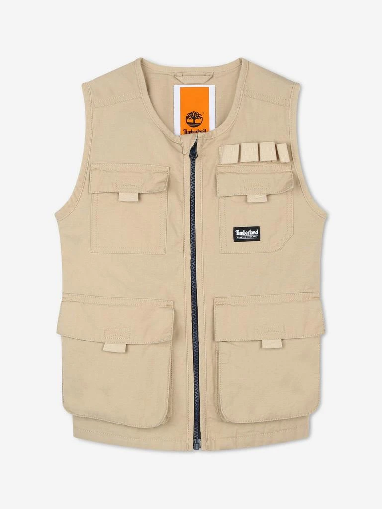 Timberland Timberland Boys Multipocket Gilet in Beige 1