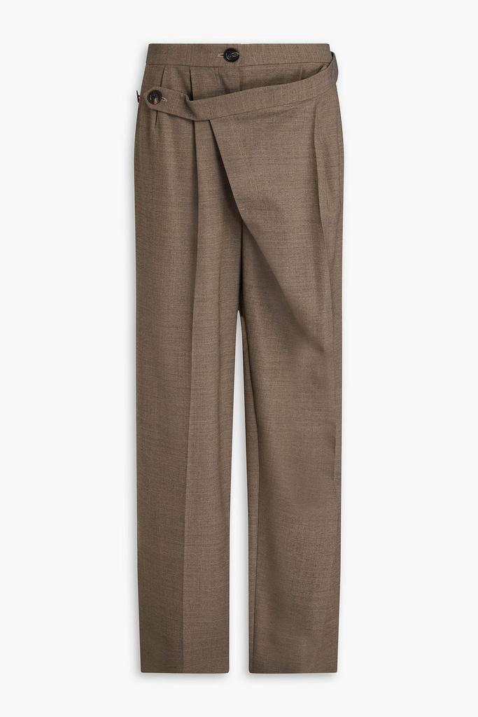 Peter Do Pleated layered twill wide-leg pants
