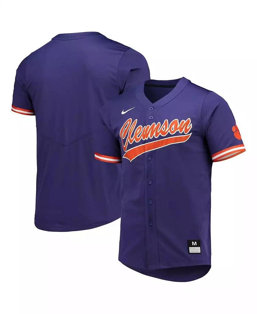 NIKE Men's Purple Clemson Tigers Replica Baseball Jersey 1