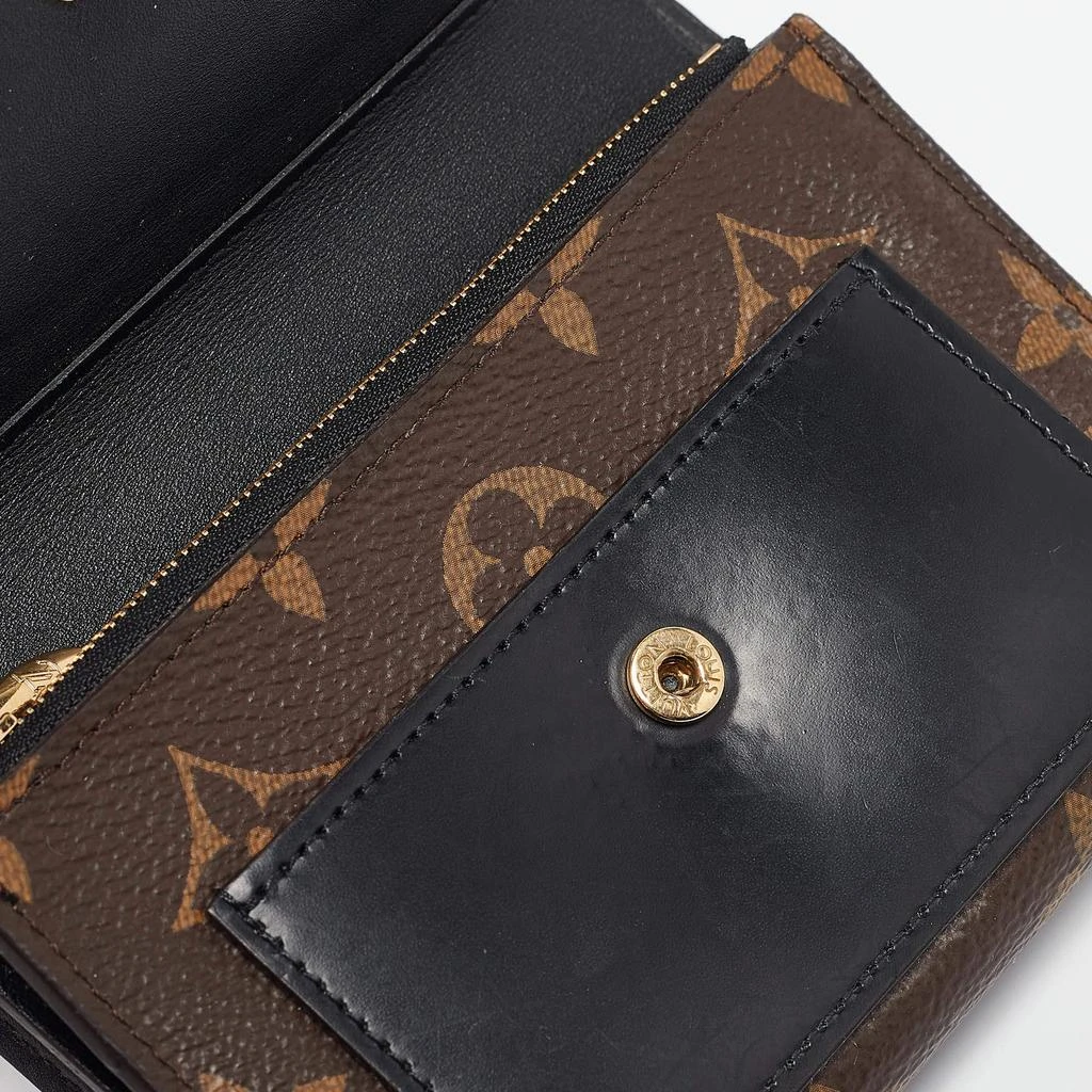 Louis Vuitton Louis Vuitton Black Monogram Canvas and Leather Flower Lock Wallet 5