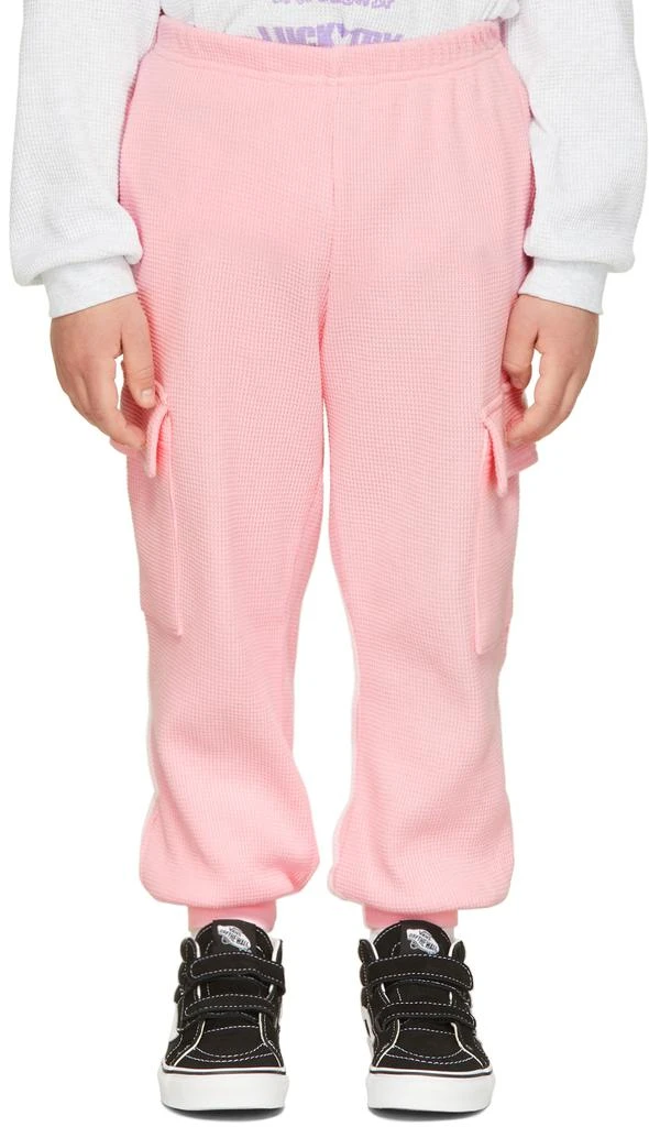 Luckytry Kids Pink Waffle Pocket Lounge Pants 2