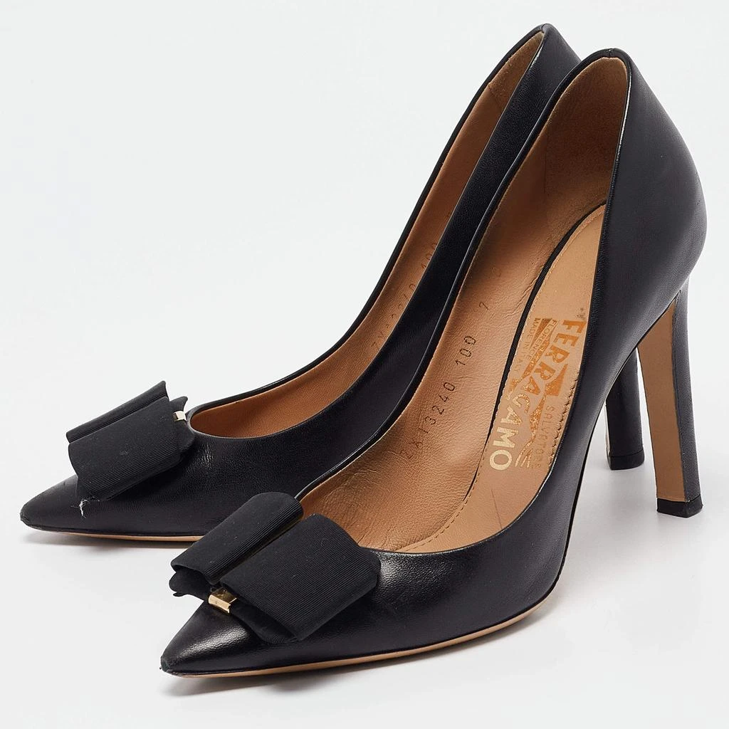 Salvatore Ferragamo Salvatore Ferragamo Black Leather Mimi  Pumps Size 37.5 2