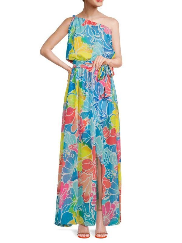 Ramy Brook Jaxx Floral One Shoulder Maxi Dress 1