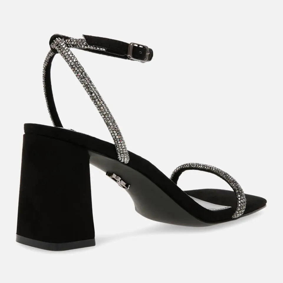 Steve Madden STEVE MADDEN WOMEN'S LEVA EMBELLISHED FAUX SUEDE HEELED SANDALS 4
