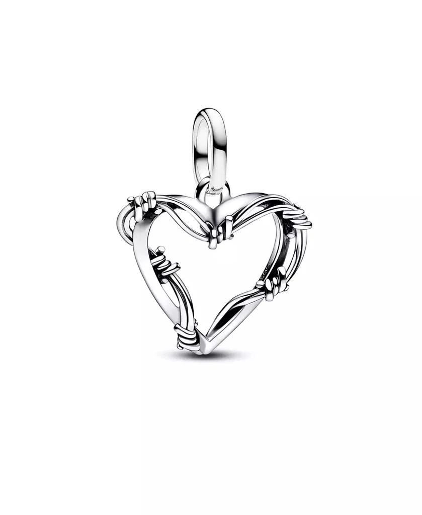 PANDORA Barbed Wire Heart Medallion Charm