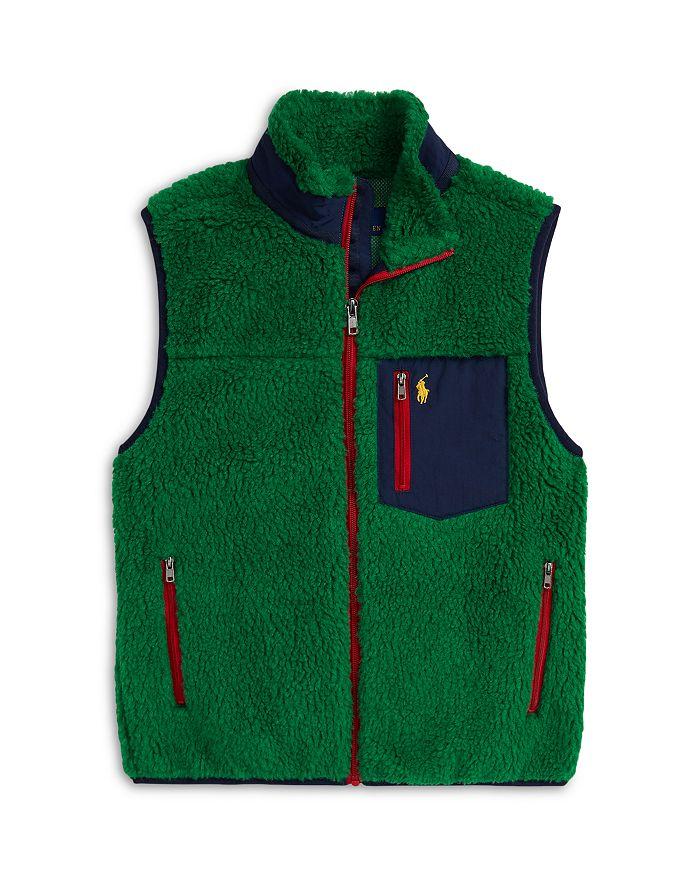Ralph Lauren Boys' Teddy Fleece Hybrid Vest - Big Kid, Little Kid