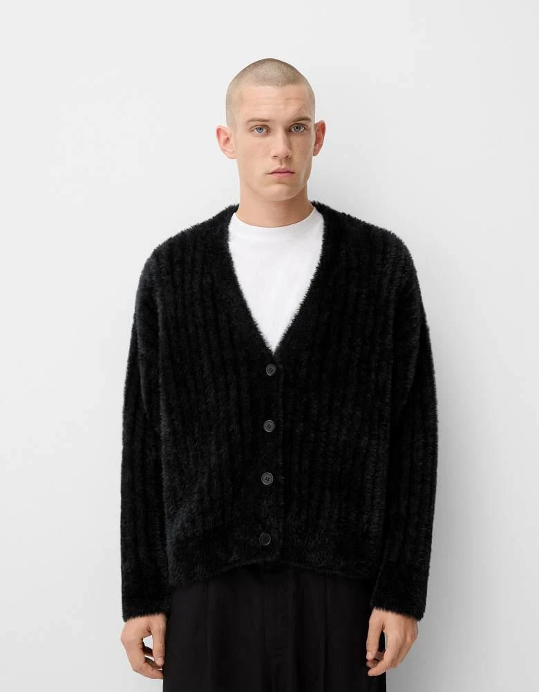 Bershka Bershka Collection knitted cardigan in black 1