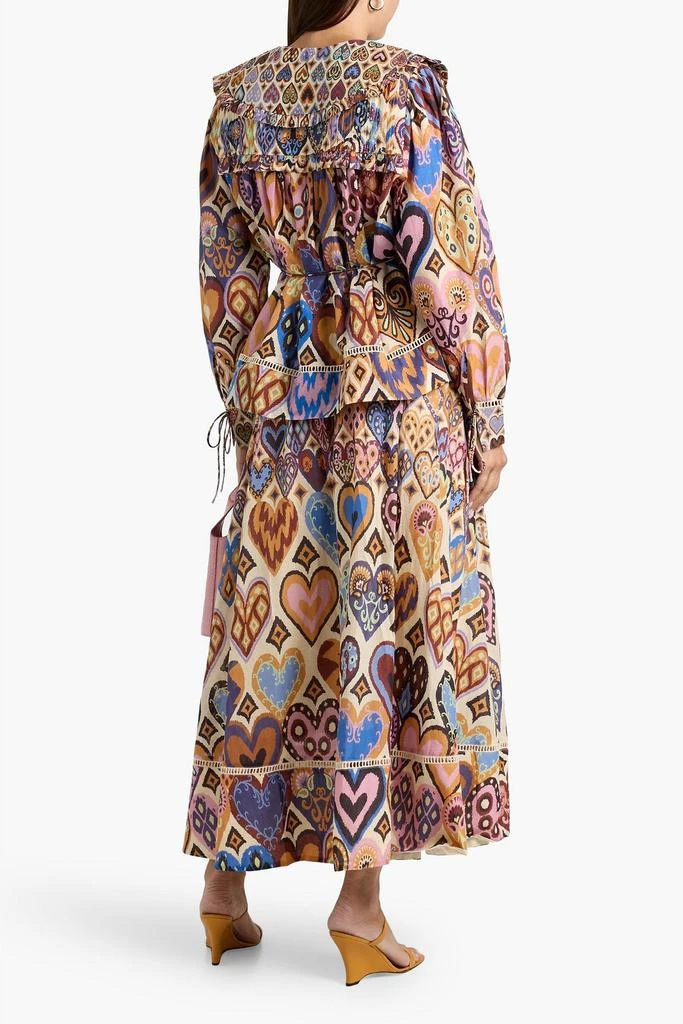 Farm Rio Printed cotton-voile midi skirt 3