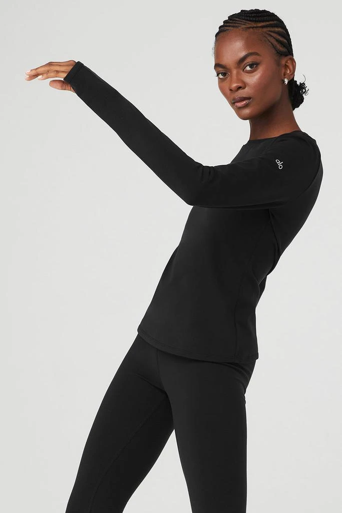 Alo Yoga Airbrush Winter Warm Nocturne Long Sleeve - Black 4