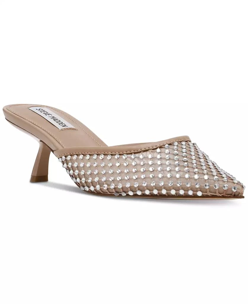 Steve Madden Women's Micki Rhinestone Kitten Heel Mule Pumps 1