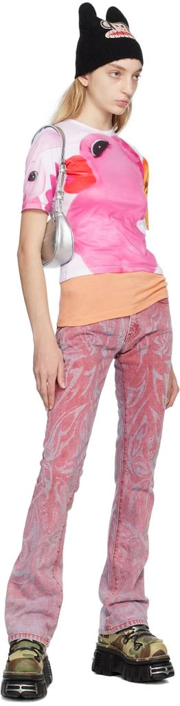 MadeMe SSENSE Exclusive Pink Laser Butterfly Jeans 4