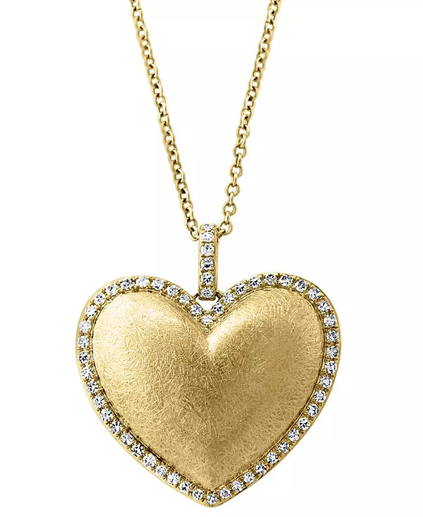 Effy EFFY® Diamond Heart 18" Pendant Necklace (1/4 ct. t.w.) in 14k Gold 1