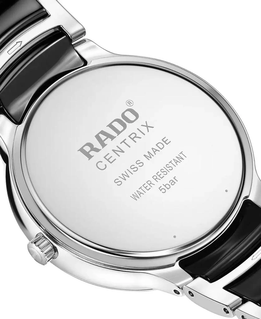 Rado Unisex Swiss Centrix Diamond (1/20 ct. t.w.) Black Ceramic & Stainless Steel Bracelet Watch 40mm 3