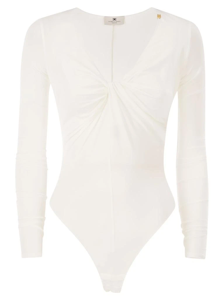 ELISABETTA FRANCHI Crêpe Jersey Bodysuit With Draping