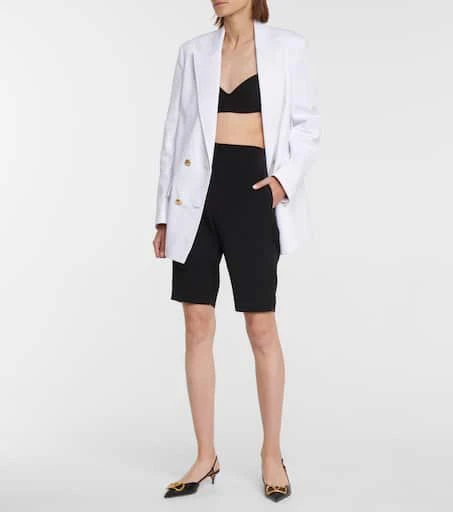 Valentino Stretch wool and silk-blend biker shorts 2