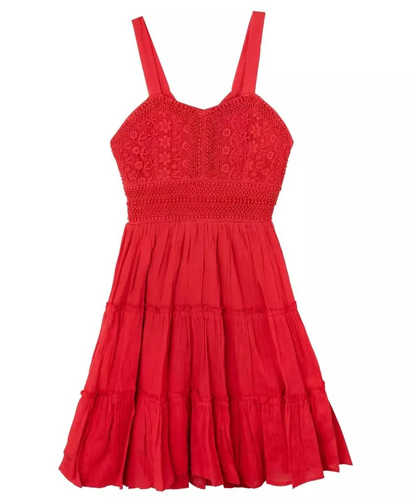 Rare Editions Big Girls Crochet Gauze Dress 4