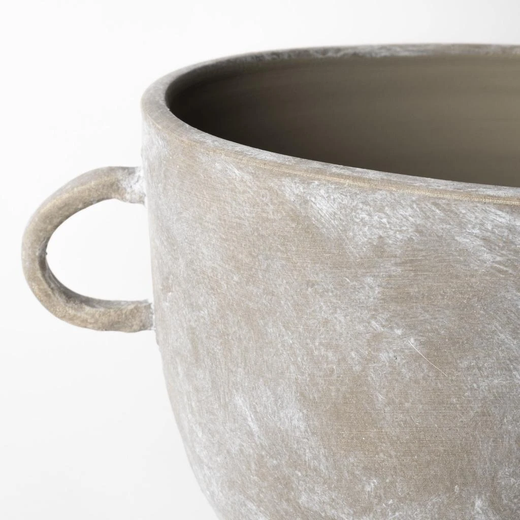 Hivvago 10" Brown Abstract Cylinder Ceramic Table Vase 4