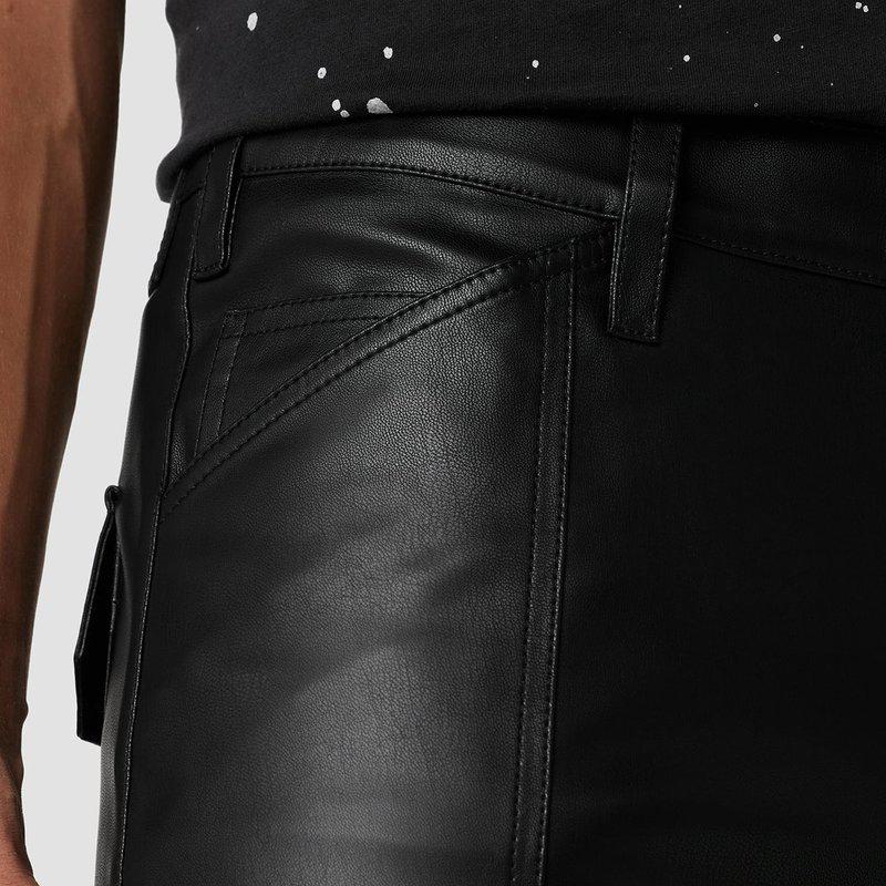 Hudson Jeans Walker Vegan Leather Cargo Kick Flare