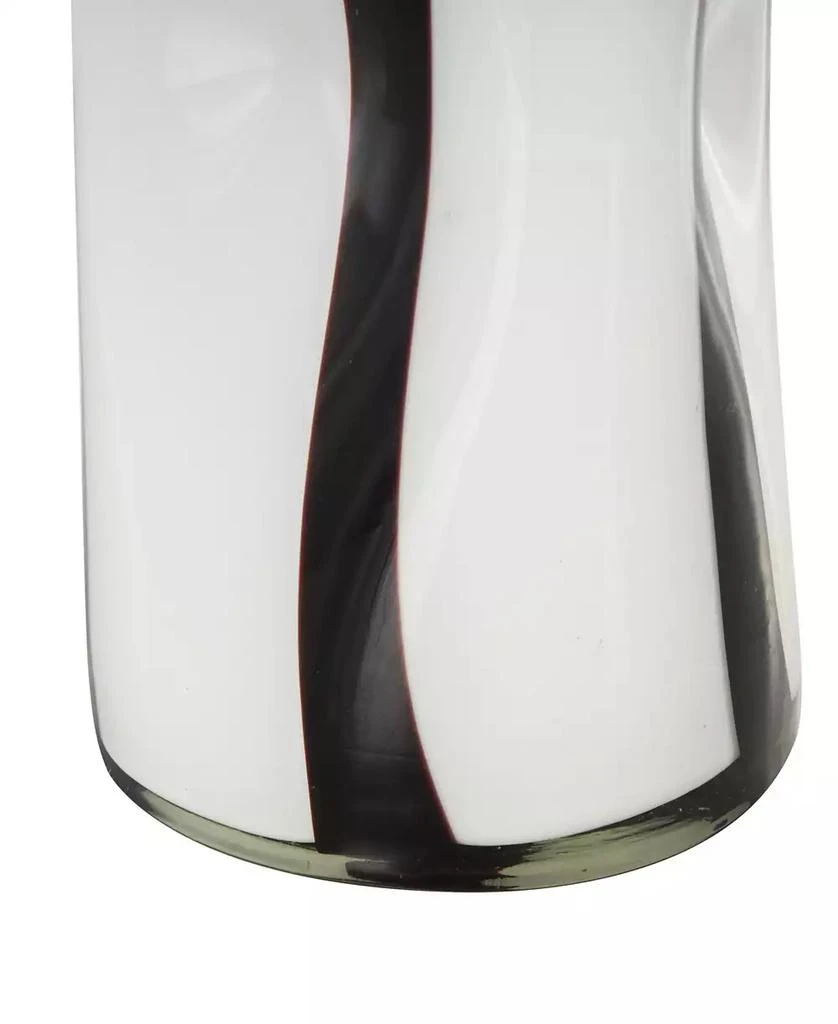 Rosemary Lane Glass Concaved Round Decorative Vase, 12" 5