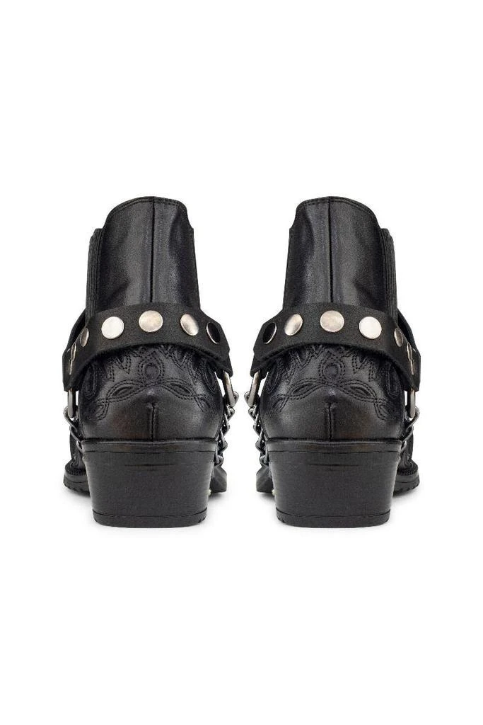 Infinity Leather Men's Black Leather Western Winklepicker Gothic Boots 4