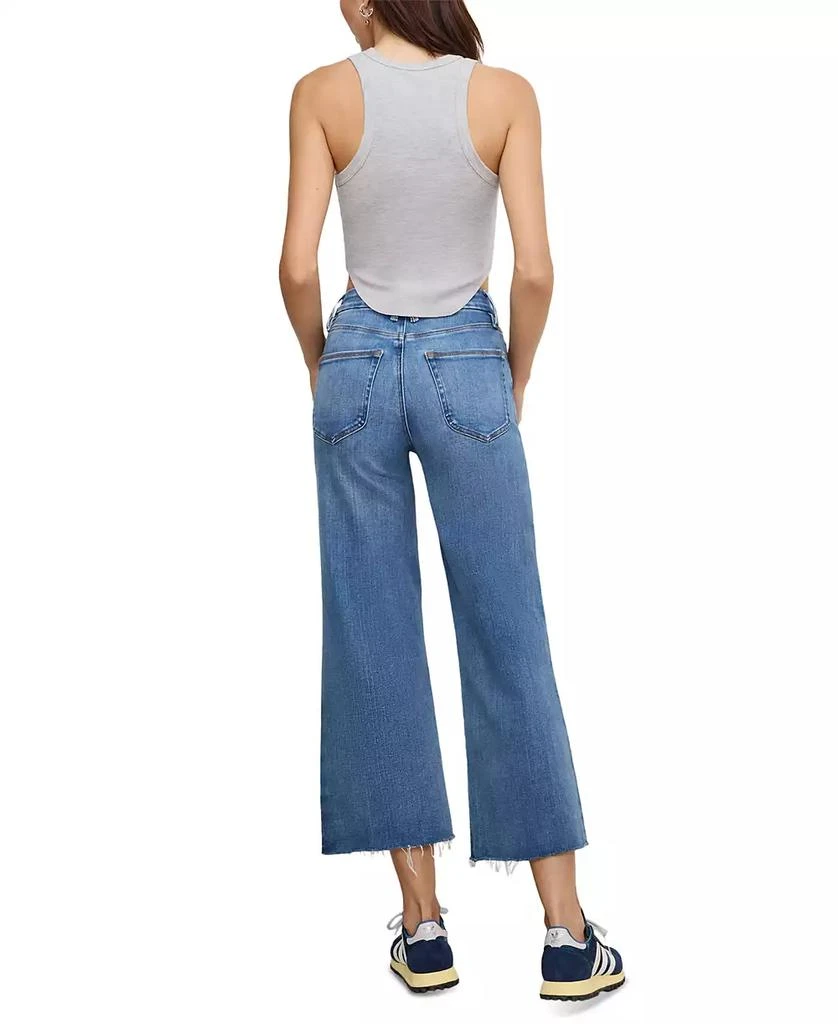 Good American Women's Soft-Tech Good Waist Palazzo Cropped Jeans 6